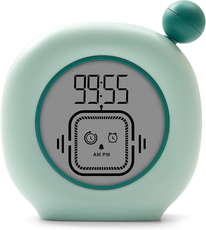 VEWINGL Productivity Timer & Clock with Alarm, Adjustable Desktop Timer for Autism, ADHD, Time Management, Ideal for Work, Study, Tasks, and Kitchen (Green)