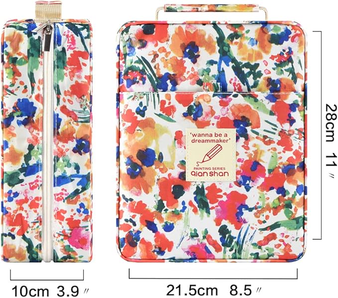 qianshan Pencil Case Holder Slot - Holds 260 Colored Pencils or 180 Gel Pens with Zipper Closure