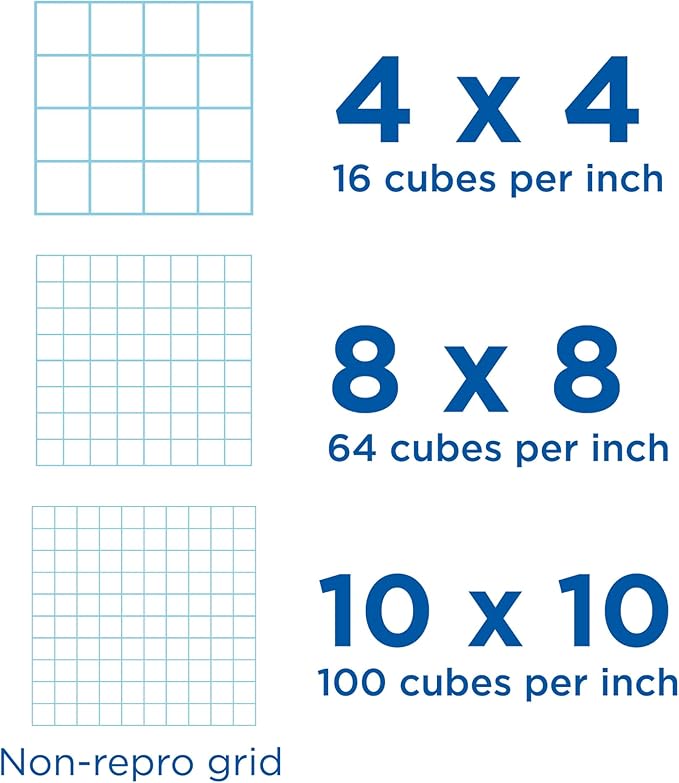 Alvin, Cross Section Paper Pad, Acid-Free, Use with Pencil or Ink, Laser, Copier, and Inkjet Compatible, 4" x 4" Grid - 50 Sheet Pad, 11" x 17"