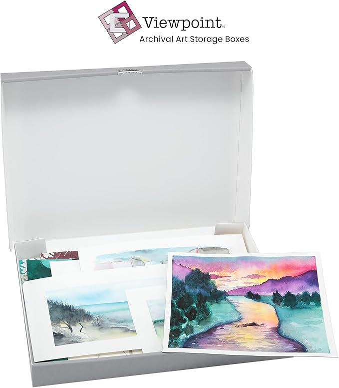 Jerry's Artarama Viewpoint Archival Storage Box (12x12) - Preserve Your Art, Easy to Assemble, Perfect for Photos, Artwork, Prints, and Record Storage