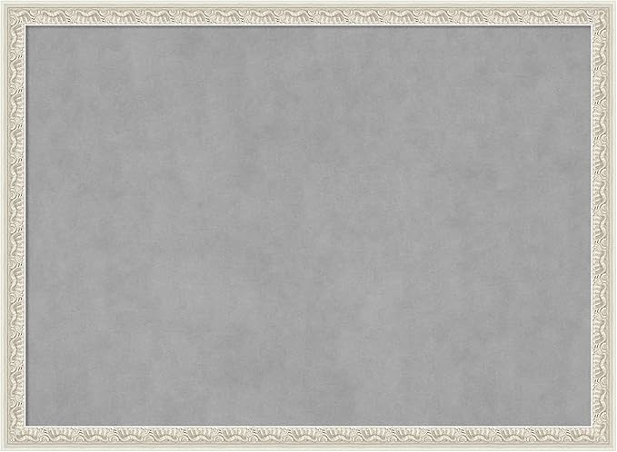 Amanti Art Silver Framed Magnetic Board 22x30 Medium Vision Board for use with Magnets, 100% Metal Sheet to Display Items as Office Decor or for Home Organization in mudroom, Kitchen or Kids Room