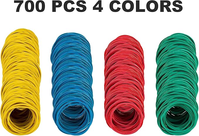 700PCS Multicolor Rubber Bands,Assorted Color Rubber Bands,Sturdy,Heat Resistant Rubber Band for School, Home, or Office