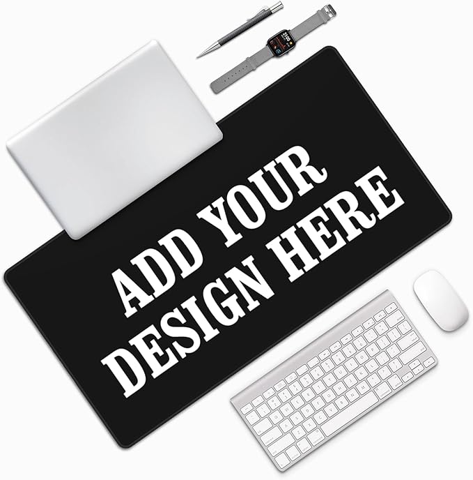 OHORTEB Custom Mouse Pad with Photo, Personalized Image Text Laptop Desk Mat, Customized Non-Slip Waterproof Desk Writing Pad for Office Home (Custom, 16in x 29.5in)