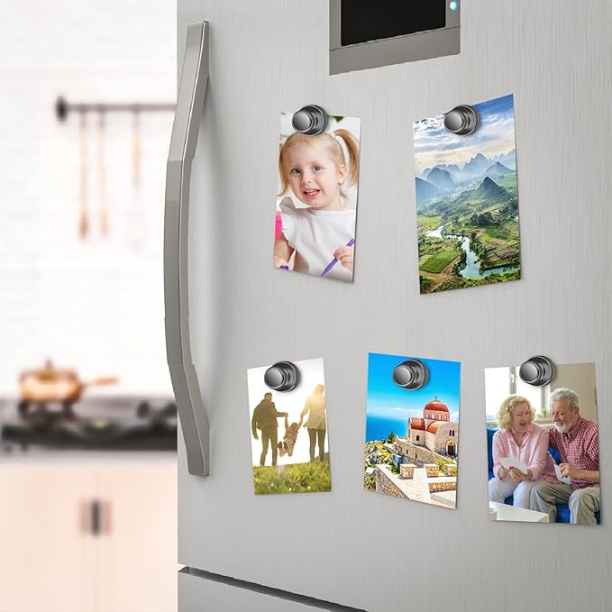 Junarter 20 Pack Magnetic Push Pins, Black Strong Fridge Magnets, Whiteboard Magnets, Refrigerator Magnets Strong, Dry Erase Board Magnets for Fridge, Whiteboard, Office, Classroom, Kitchen, Map
