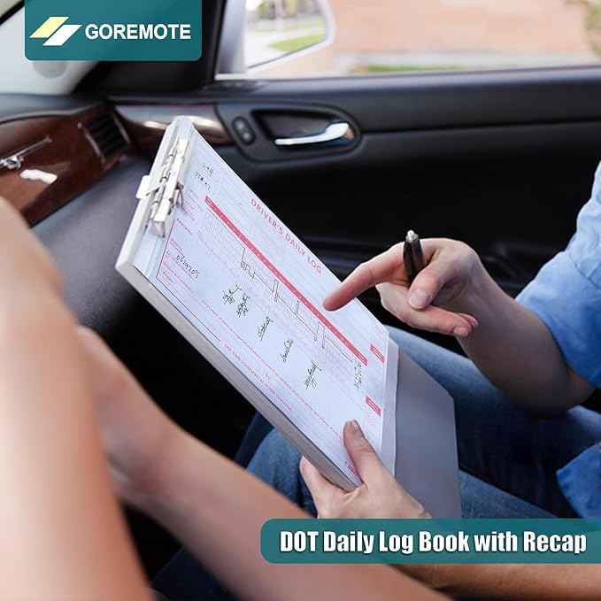 Daily Log Books for Truck Drivers with 7 & 8 Day Recap, 10 Pack, 2-Ply Carbonless, 35 Sets of Forms per Book, 8.5" x 5.5", Paper Driver Log Books for Truckers, Meet Requirements