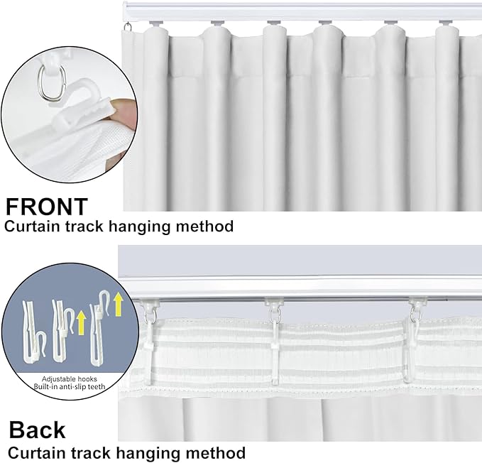 cbsroro Room Divider Blackout Curtain Track Curtains Wall Dividers Panels Screen for Living Rooms Bedroom Office Privacy Partition Separation, W180 × L108 Inch,1 Panel, White