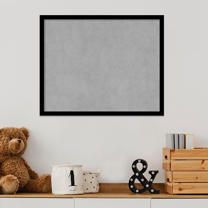 Amanti Art Black Framed Magnetic Board 17x21 Small Vision Board for use with Magnets, 100% Metal Sheet to Display Items as Office Decor or for Home Organization in mudroom, Kitchen or Kids Room