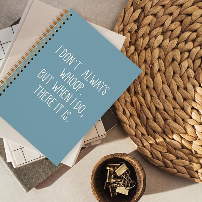 hold fizz Funny Office Notebooks for Work, Sarcastic Gifts, I Don't Always Whoop Sign, Office Desk Accessories, Funny Journal, Office Supplies for Desk, Blue Spiral Notebook 5.5 x 8.3