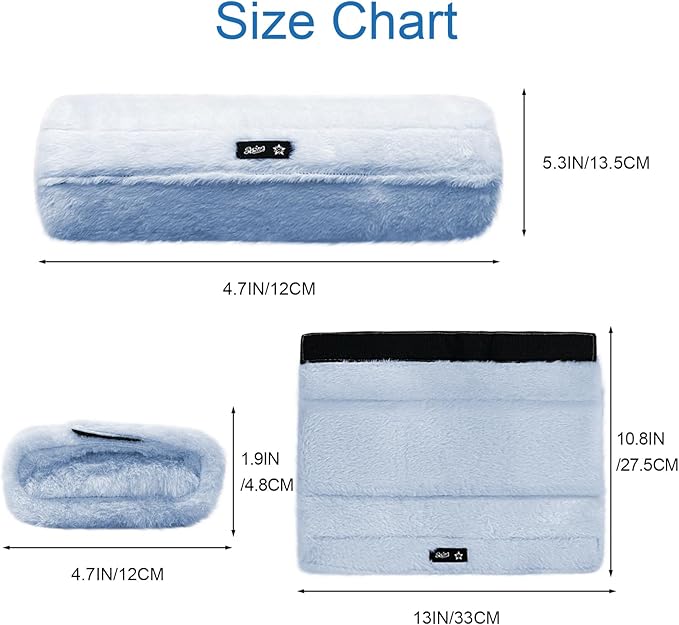 SPRING SEAON Wheelchair Armrest Covers 2 Pack Soft Memory Foam Wheelchair armrest Pads Wicking Washable for Office Transport Chair (Grey-Blue)