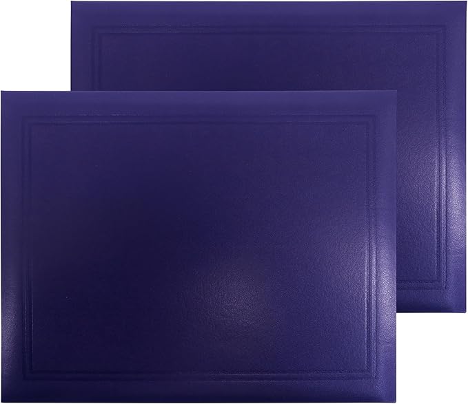 GraduationMall 8.5"x11" Smooth Padded Diploma Cover Certificate Holder Purple,2-Packs