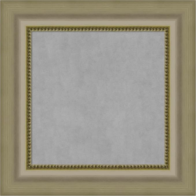 Amanti Art Silver Framed Magnetic Board 17x17 X-Small Vision Board for use with Magnets, 100% Metal Sheet to Display Items as Office Decor or for Home Organization in mudroom, Kitchen or Kids Room