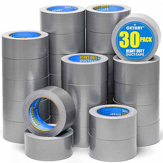 CXYARY 30 Roll Duct Tape Heavy Duty, 2 Inch x 900 Yard, Gray Waterproof Tape Any Weather, No Residue Tape for Strong Repairs, Indoor & Outdoor, Tear by Hand