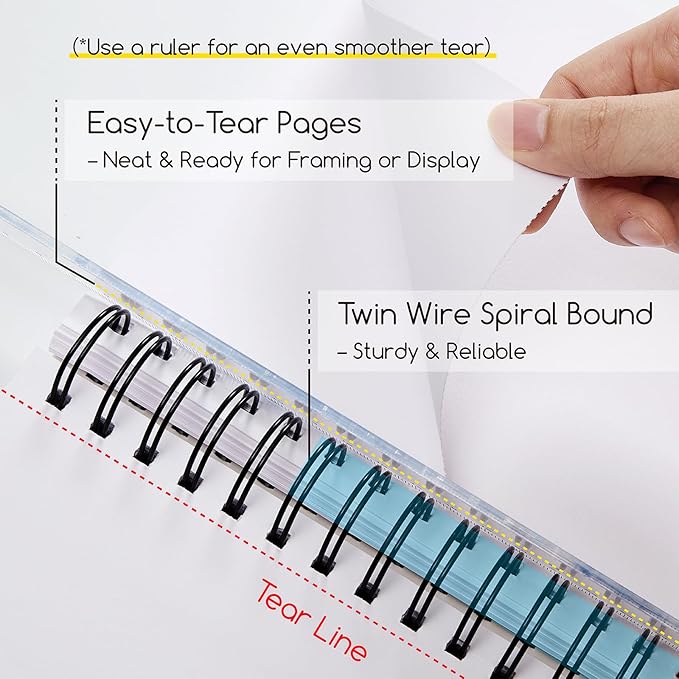 MEEDEN Mixed Media Paper Pad: 8" x 10" 112lb/165gsm Spiral Bound Mixed Media Sketchbook with DIY Cover - 60 Sheets Art Drawing Paper Sketch Pad for Artist Adults Painting Writing Sketching