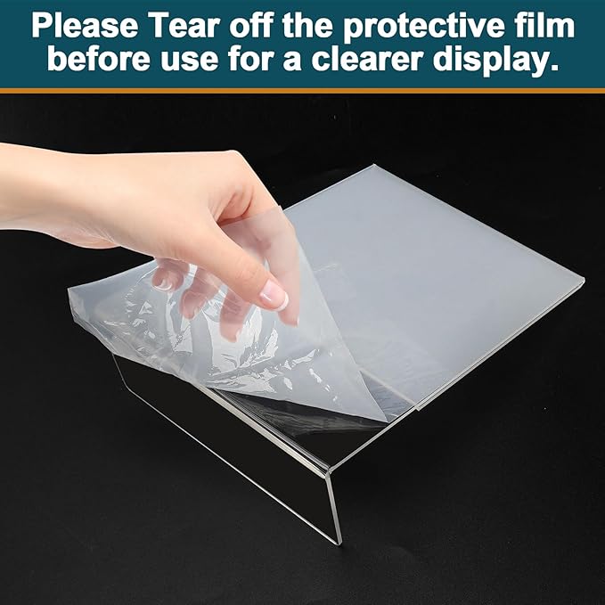 Acrylic Sign Holder 4x6, 22 Pack Clear Plastic Table Paper Display Stand, L-Shape Vertical Menu Holder Stand, Clear Picture Photo Flyer Display Stand for Restaurants, Store Show, Office Desktop