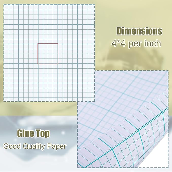 Ctosree 6 Pcs 11 x 17 Quadrille Pads 4 Squares Per Graph Paper Pad Back to School Engineer Grid Paper Pad for School Supplies 50 Sheets/Pack