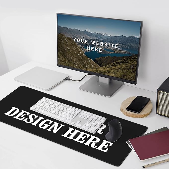 OHORTEB Custom Mouse Pad with Photo, Personalized Image Text Laptop Desk Mat, Customized Non-Slip Waterproof Desk Writing Pad for Office Home (Custom, 16in x 35.5in)