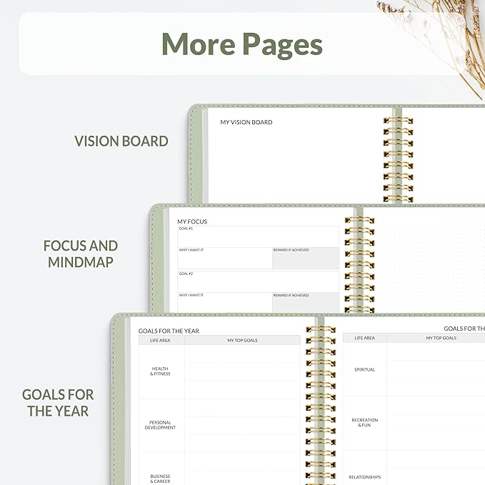 SUNEE 2026 Planner 8.5" x 11" – Dated Productivity Planner for Time Management - Daily,Weekly & Monthly Planner to Achieve Goals - Planner 2026 dated from January 2026 – December 2026,Grey Green