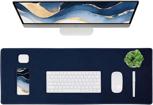ALOANES Waterproof Mouse Pad with Durable Stitched Edge, Large Gaming Keyboard Pad, Non-Slip Rubber Base Mouse Mat, Desk pad for Gamer, Office & Home, Dark Blue Mousepad 27.6''x11.8''x0.12''