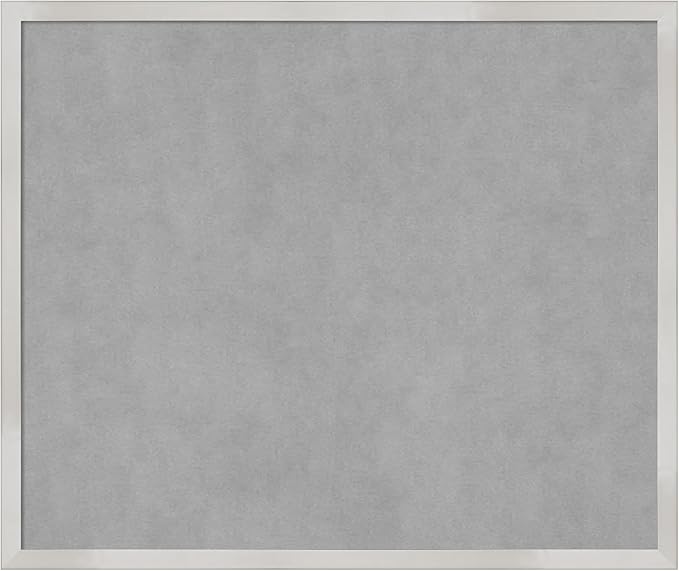 Amanti Art Silver Framed Magnetic Board 21x25 Medium Vision Board for use with Magnets, 100% Metal Sheet to Display Items as Office Decor or for Home Organization in mudroom, Kitchen or Kids Room