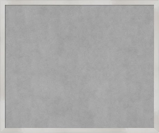 Amanti Art Silver Framed Magnetic Board 21x25 Medium Vision Board for use with Magnets, 100% Metal Sheet to Display Items as Office Decor or for Home Organization in mudroom, Kitchen or Kids Room