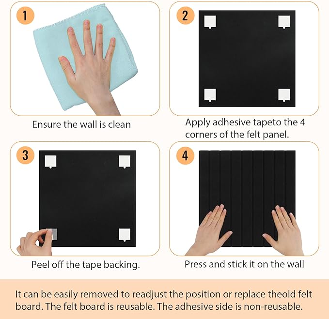 Smarpau Large Cork Board for Walls, 48"x36" Bulletin Board, 12 Pack Slat Felt Wall Tiles with Pushpins Removable Security Tabs, Pin Board for Office Wall Organizer Protector -Light Camel