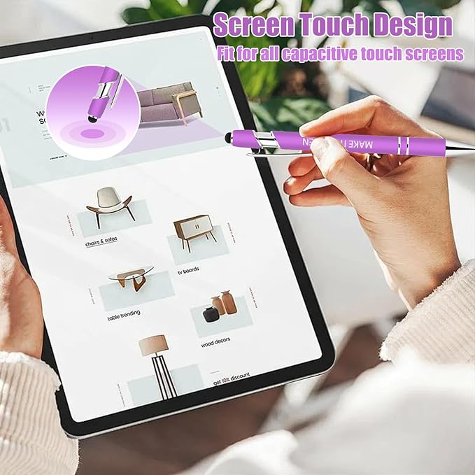 Luxeviss 30 Pcs Inspirational Pens Bulk - Motivational Ink Ballpoint Pen with Quotes Stylus Tip Nurse Gifts for School Coworkers Office Supplies Black Ink