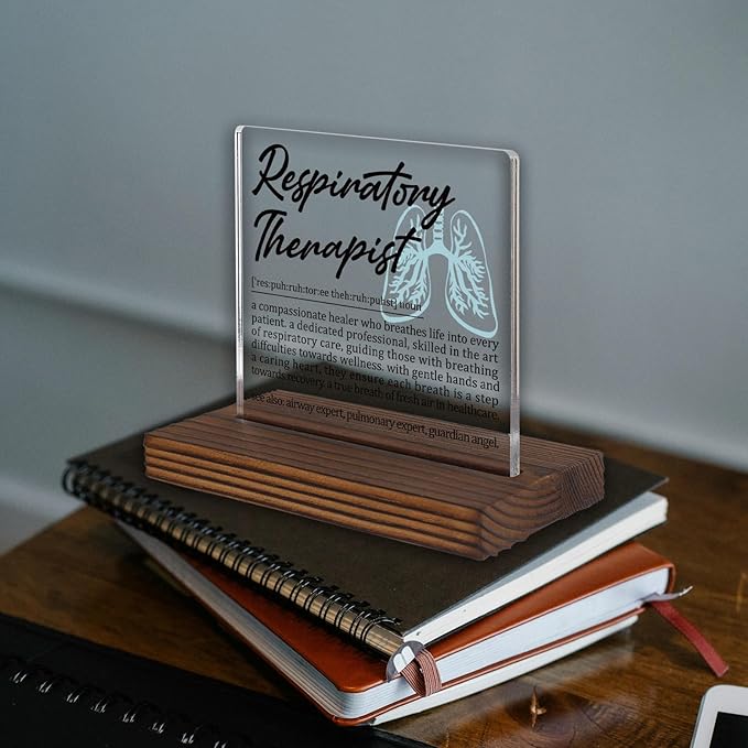 Respiratory Therapist Gifts, Thank You Appreciation Gifts for RTs Week Graduation Birthday Christmas Pulmonary Care Professionals Office Desk Decor Decorative Signs Plaque PA020