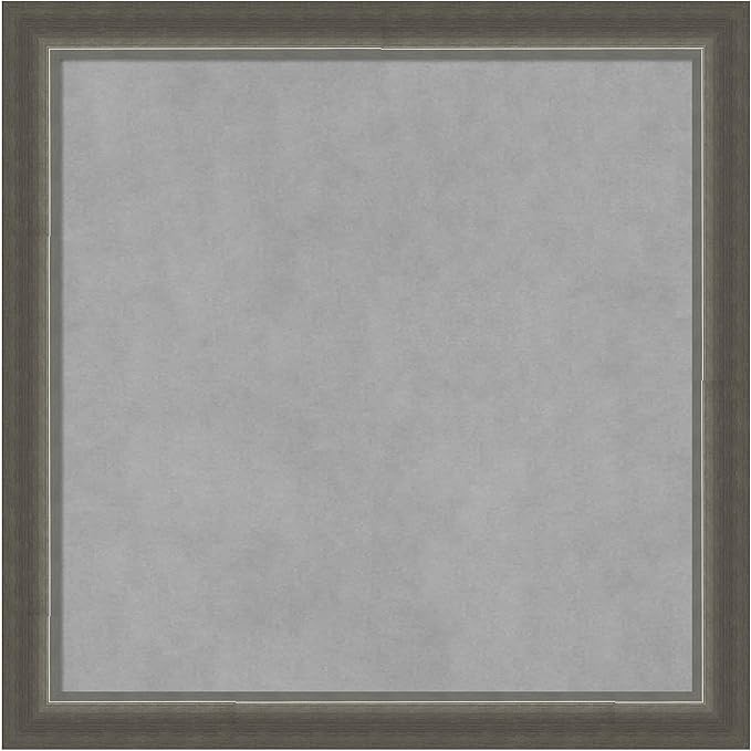 Amanti Art Silver Framed Magnetic Board 23x23 Medium Vision Board for use with Magnets, 100% Metal Sheet to Display Items as Office Decor or for Home Organization in mudroom, Kitchen or Kids Room