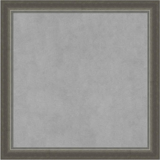 Amanti Art Silver Framed Magnetic Board 23x23 Medium Vision Board for use with Magnets, 100% Metal Sheet to Display Items as Office Decor or for Home Organization in mudroom, Kitchen or Kids Room