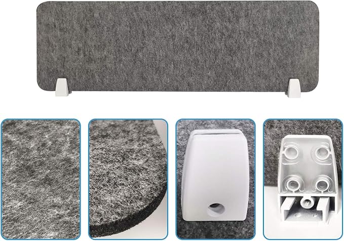 MYOYAY 40''x12'' Privacy Panel Clamp-on Acoustic Desk Divider Freestanding Sound Absorbing Cubicle Desk Divider Removable Acoustic Partitions with 2 Clips for Offices, Braries, Classrooms, Library