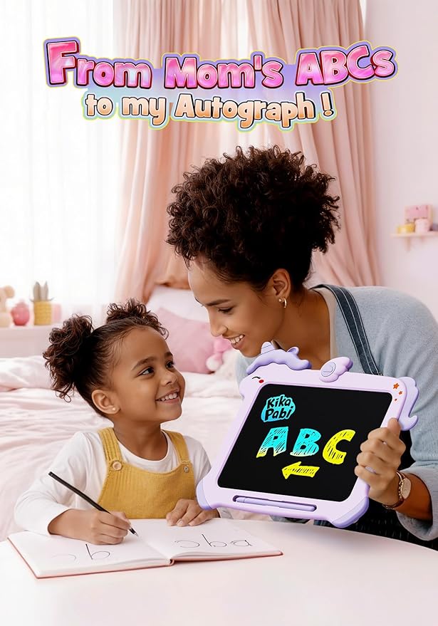 Kikapabi LCD Writing Tablet for Kids, Unicorn Toys Gifts for 3 4 5 6 7 Year Old Girls, Colorful Drawing Doodle Board, Toddler Educational Travel Toys Christmas Birthday Purple