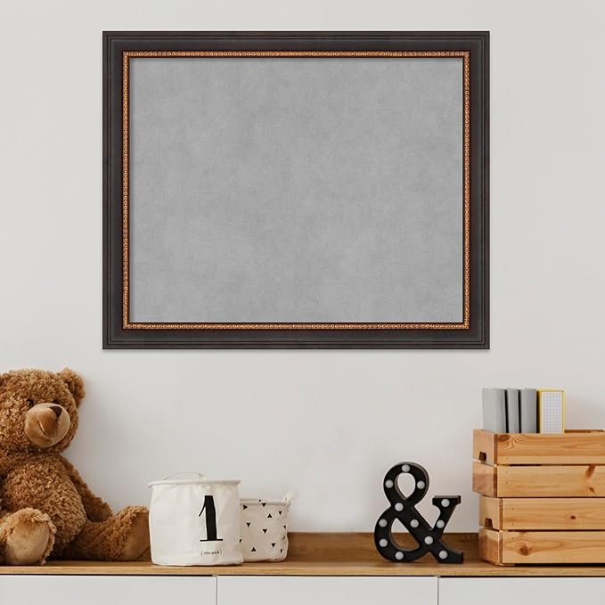 Amanti Art Black Framed Magnetic Board 19x23 Small Vision Board for use with Magnets, 100% Metal Sheet to Display Items as Office Decor or for Home Organization in mudroom, Kitchen or Kids Room