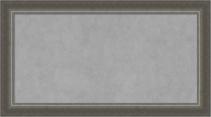 Amanti Art Silver Framed Magnetic Board 15x27 Small Vision Board for use with Magnets, 100% Metal Sheet to Display Items as Office Decor or for Home Organization in mudroom, Kitchen or Kids Room