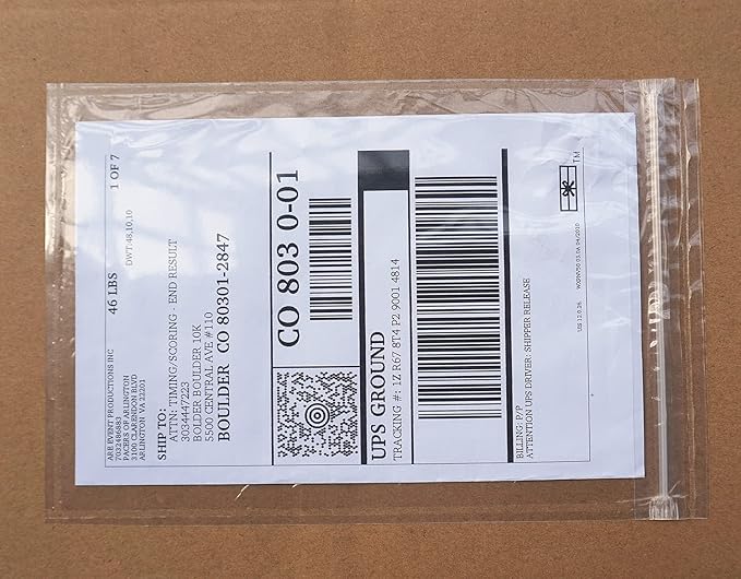 Premium 6.7'' x 10'' Resealable Adhesive Shipping Label/documents Pouches (50 Pack)