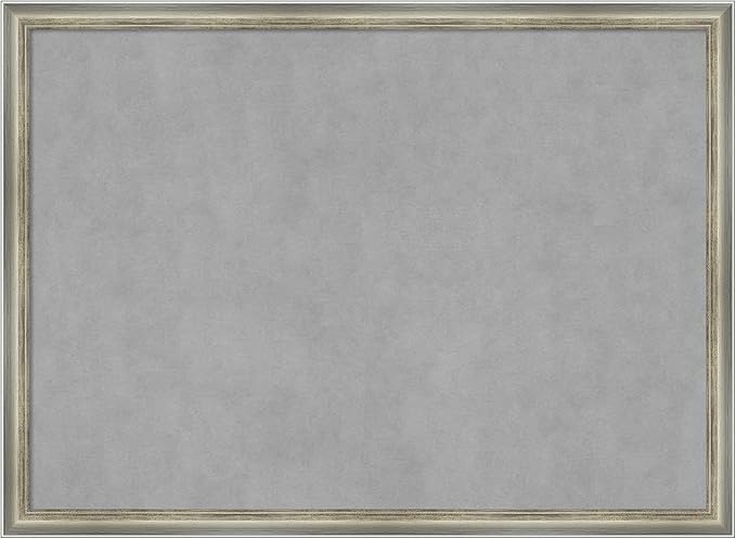 Amanti Art Silver Framed Magnetic Board 22x30 Medium Vision Board for use with Magnets, 100% Metal Sheet to Display Items as Office Decor or for Home Organization in mudroom, Kitchen or Kids Room