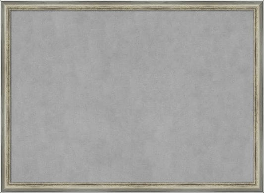 Amanti Art Silver Framed Magnetic Board 22x30 Medium Vision Board for use with Magnets, 100% Metal Sheet to Display Items as Office Decor or for Home Organization in mudroom, Kitchen or Kids Room