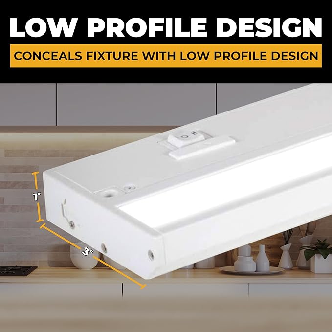 LED Under Cabinet Lighting Hardwired - 3CCT 32 Inch White Finish - Undercabinet Lights for Kitchen - Linkable Undercounter Dimmable Plug in Light or Hard Wired - Under Counter Fixture Direct Wire