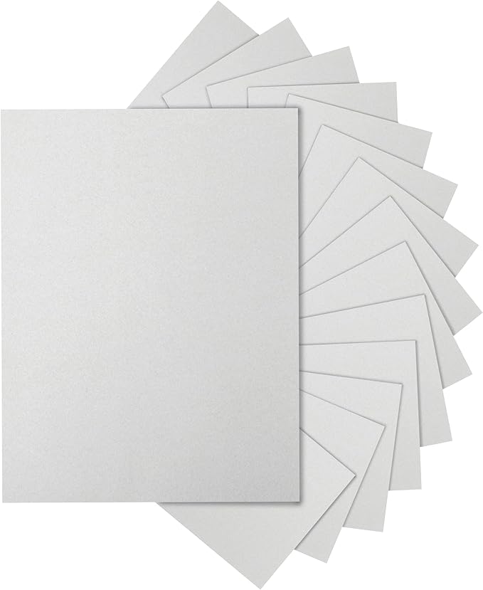 Silunkia 100 Sheets Grey Cardstock 8.5 x 11 Certificates Paper, 200gsm/75lb Premium Gray Card Stock Printer Paper for Card Making, Thank You Cards, Business Cards, Menus, Scrapbooking