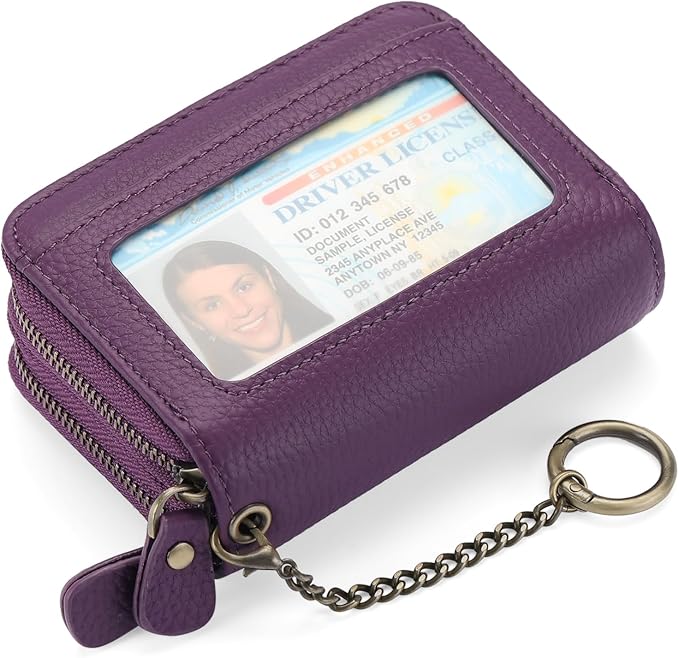 GOIACII Small Genuine Leather Wallet for Women, RFID Blocking Credit Card Holder Wallet