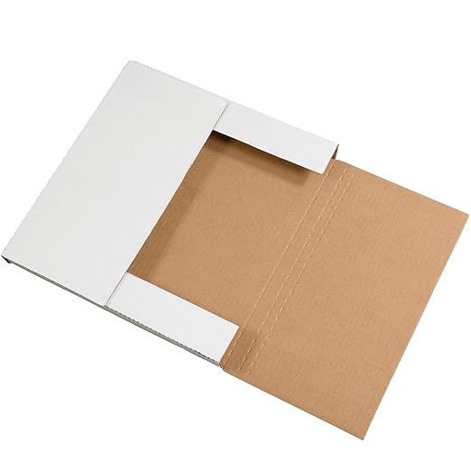 Tape Logic TLM10101 Easy-Fold Mailers, 10 1/4" x 10 1/4" x 1", White (Pack of 50)