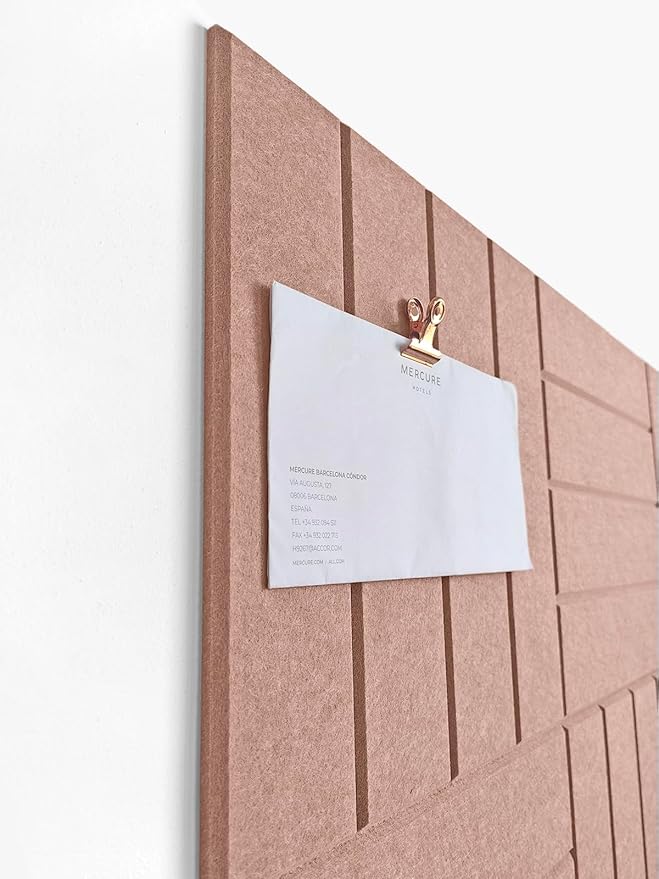 DECORITA Felt Bulletin Board Tiles | Modern Cork Board Alternative | Large Cork Boards for Walls | Aesthetic Felt Wall Panels for Office & Home Decor | Pinboard & Photo Board (12-Pack) | Terracotta