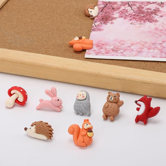 Thumb Tacks 30Pcs Push Pins for Cork Board Bulletin Board(Multiple Animals)