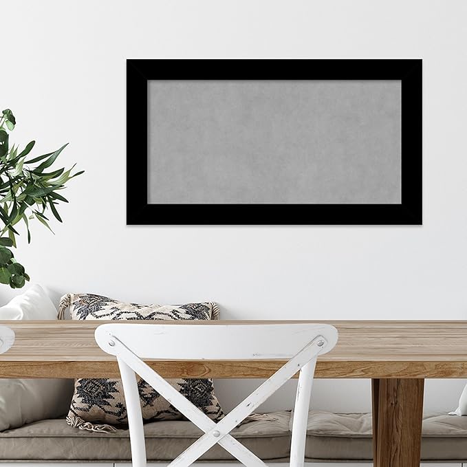 Amanti Art Black Framed Magnetic Board 15x27 Small Vision Board for use with Magnets, 100% Metal Sheet to Display Items as Office Decor or for Home Organization in mudroom, Kitchen or Kids Room
