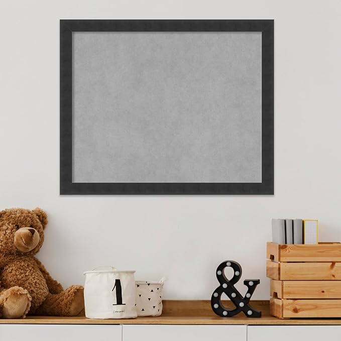 Amanti Art Black Framed Magnetic Board 18x22 Small Vision Board for use with Magnets, 100% Metal Sheet to Display Items as Office Decor or for Home Organization in mudroom, Kitchen or Kids Room