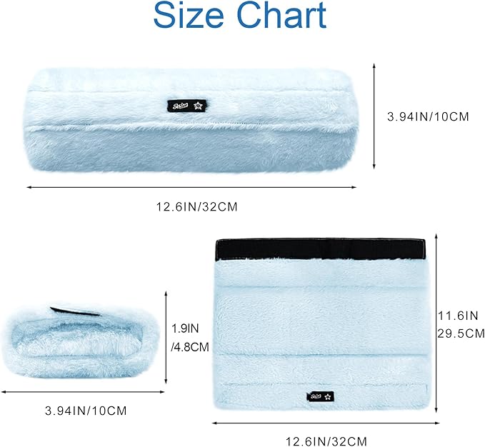 SPRING SEAON Wheelchair Armrest Covers 2 Pack Soft Memory Foam Wheelchair armrest Pads Wicking Washable for Office Transport Chair (Sky Blue)