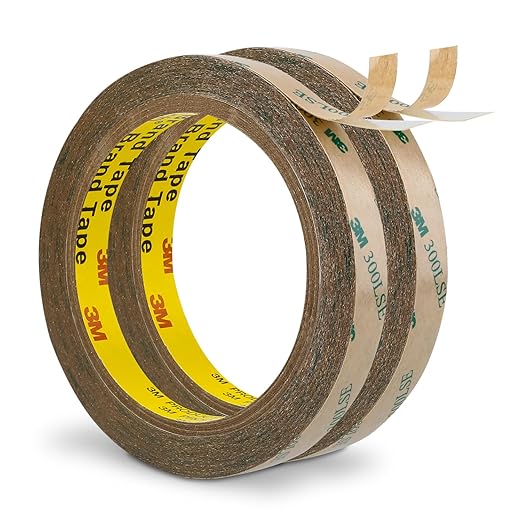 Made of 3M 300LSE Double Sided Tape 0.5" x 36Ft, Clear Heavy Duty Adhesive Tape for Electronics, Laptop & Phone Repairs, Arts, Crafts, Leather Work, Card Making – 2 Pack