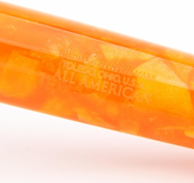 Conklin All American Fountain Pen in Sunburst Orange – Broad Nib, Vibrant Design & Superior Craftsmanship – Ideal Gift for Professionals & Pen Enthusiasts