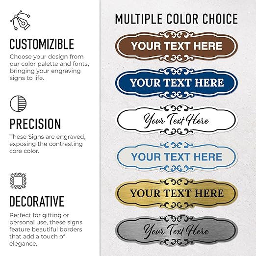 Custom Wall or Door Sign, Personalized Cloud Plaque Engraved Message for Bussiness, Property and Home Indoor/Outdoor, 3x9 Inches, Made in USA by Sigo Signs