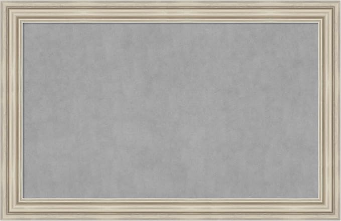 Amanti Art Silver Framed Magnetic Board 30x46 Large Vision Board for use with Magnets, 100% Metal Sheet to Display Items as Office Decor or for Home Organization in mudroom, Kitchen or Kids Room