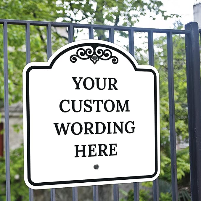 Custom Decorative Sign, Personalized Metal Sign for Business, Driveway, Home, Airbnb, Office Door Plaque,Black Border Sign, 24x24 Inches, ACM, Fade Resistant, Made in USA by Sigo Signs